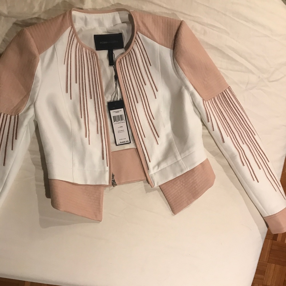 Bcbgmaxazria jacket NWT pink and white jacket